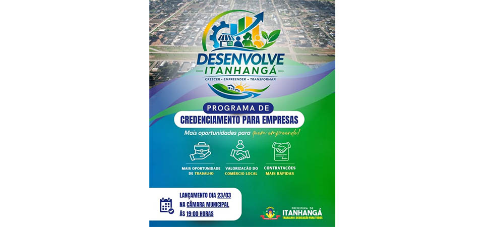 Itanhangá: Palestra sobre empreendedorismo acontece hoje, 23/03, na Câmara Municipal