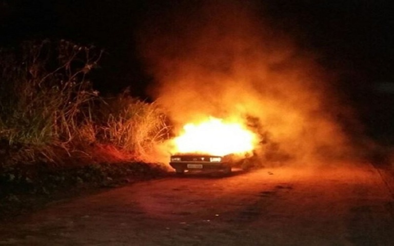 ATUALIZADA – Carro em chamas na MT-020 – Investigações apontam que foi crime passional