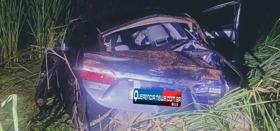 Motorista morre e esposa fica ferida após carro capotar